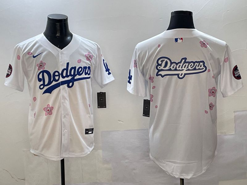Men Los Angeles Dodgers Blank White Sakura Edition 2025 Nike MLB Jersey style 13->los angeles dodgers->MLB Jersey